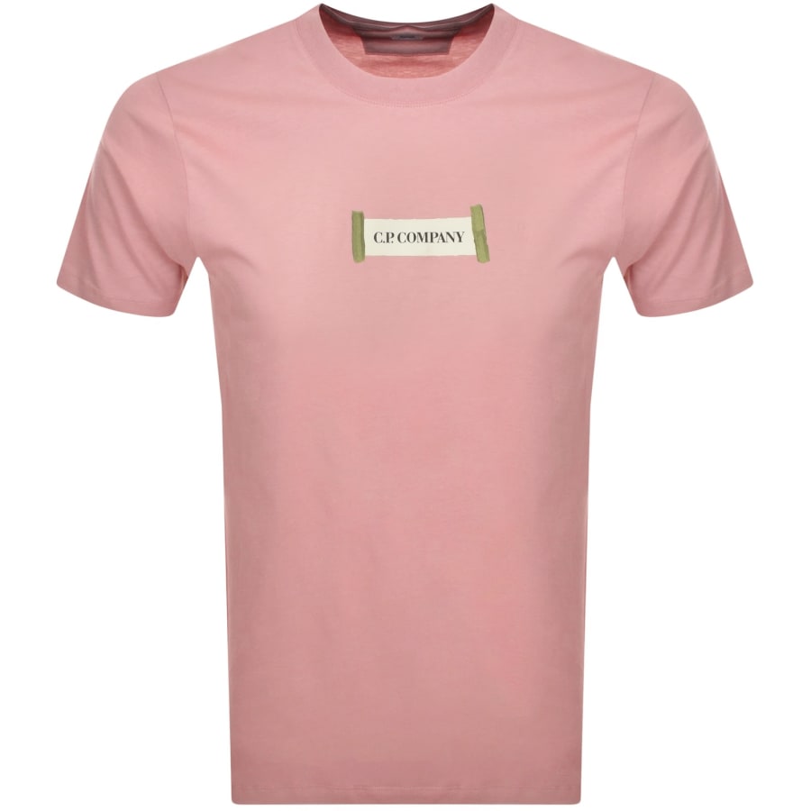 Tシャツ・カットソー C.P. COMPANY Men T-shirt Pink 18CMTS284A005697G 520 CP Company Jersey Logo T Shirt Pink | Mainline Menswear
